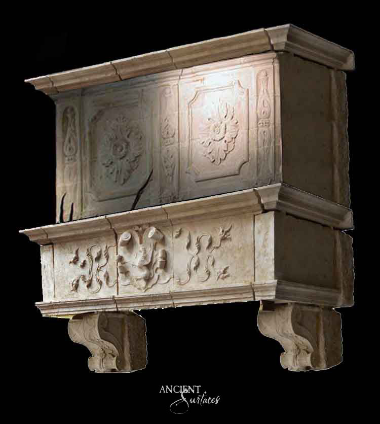 reclaimed_antique_limestone_kitchen_hoods_hand_carved_stone_range_hoods_french_provincial_design_custom_made_by_Ancient_Surfaces
