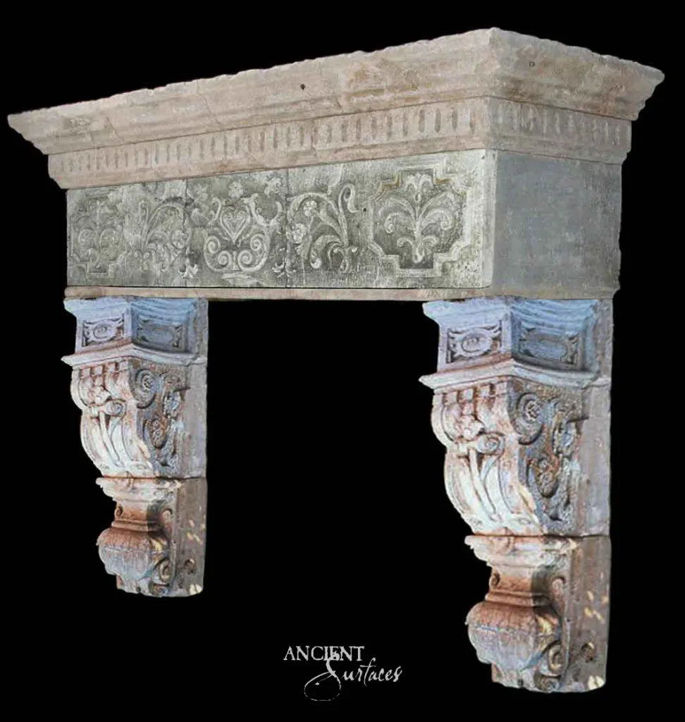 reclaimed_antique_limestone_kitchen_hoods_hand_carved_stone_range_hoods_french_provincial_design_custom_made_by_Ancient_Surfaces
